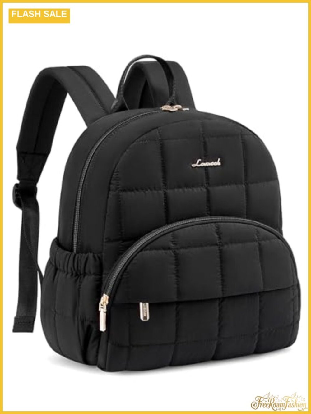 Quilted Puffer Backpack for Women, Lightweight Mini Daypack with Anti-theft